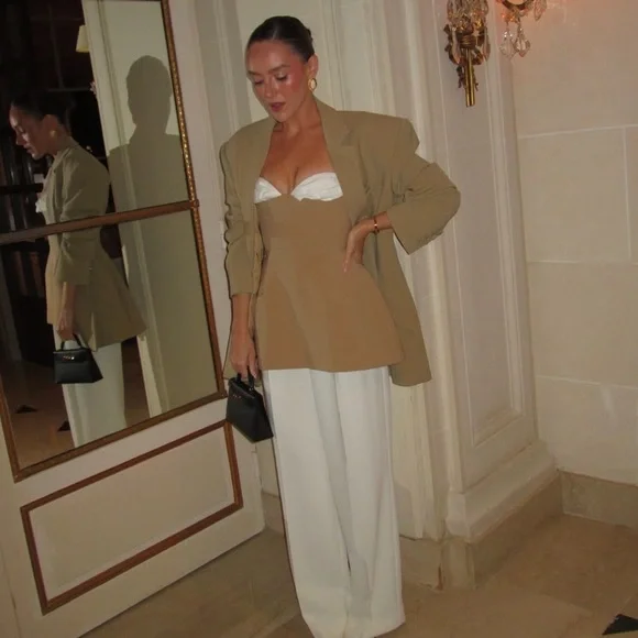 Odd Muse London Elegant Tan and White Strapless - Picture 6 of 11